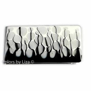 Hand Painted Money Clip: Glacier Enamel, Personalized Option
