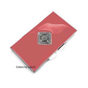 Art Deco 7 Day Pill Box Case in Hand Painted Coral Moorish Medallion Inspired Design with Color and Personalized Options