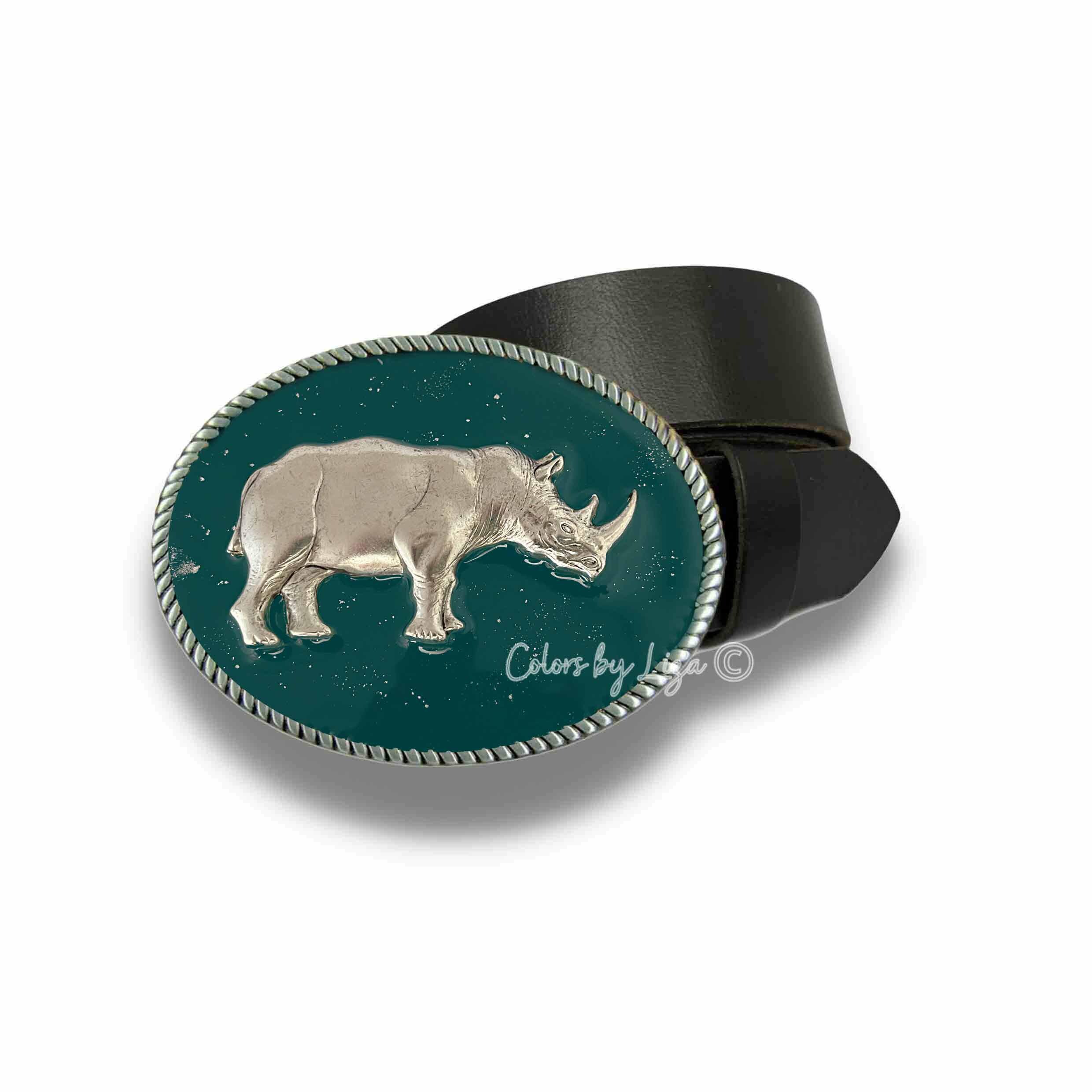 Vintage Revcor  Green Leather Belt Animal Inlay Buckle Parrots in Paradise Ribbon Club Belt main image 4