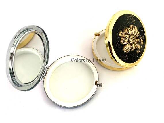 アンティークシルバースネークピルボックス：ティールエナメルゴシック