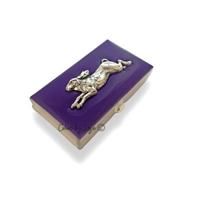Hand Painted Hare Pill Box: Vintage Style Enamel Rabbit Design, Personalized Option