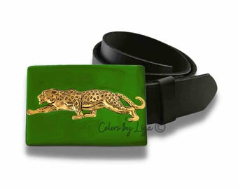 Vintage Leopard Portrait Belt Buckle Wildlife‎ Animal Art Metal Buckle Leopard Metal Belt - Etsy main image 2