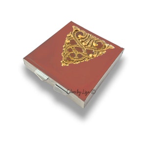 Art Nouveau Pill Box: Hand Painted Enamel, Ornate Vintage Design