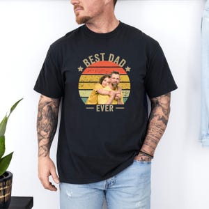 ヴィンテージお父さん写真シャツ für Papa Vatertag Geschenk Personalisiert Papa T シャツ Geschenk zum Geburtstag Papa Shirt mit Bild