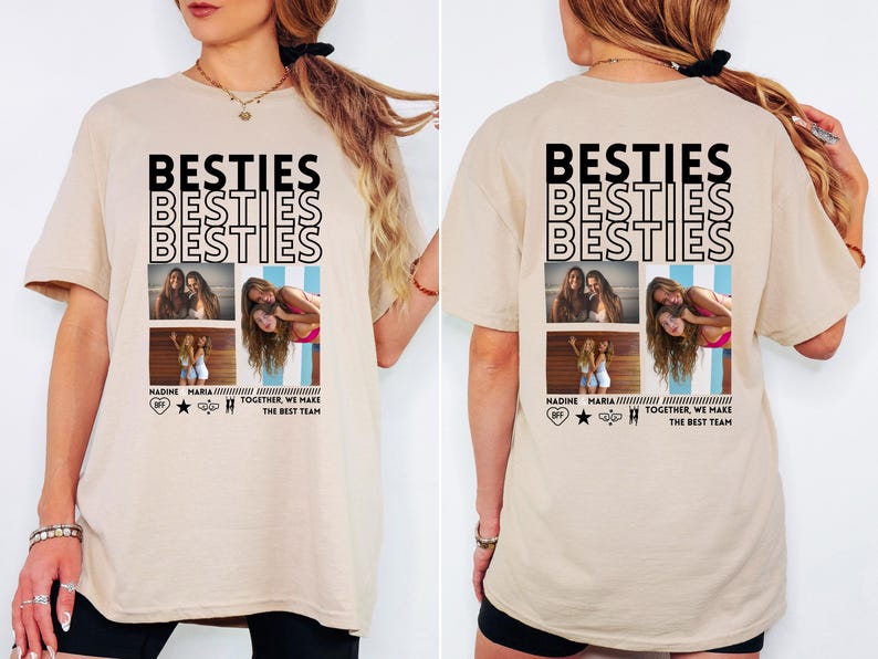Personalisiertes Beste Freundin Geschenk T-Shirt mit Foto Freundschaft T-Shirt Freundin Beste Schwester Geschenkidee Beste Freundin Shirt image 3