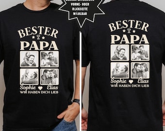 Bester Papar Foto Shirt für Papa Vatertag personalisiertes Vatertagsgeschenk mit Foto Papa T-Shirt mit Foto für Papa Geschenk für Vatertag