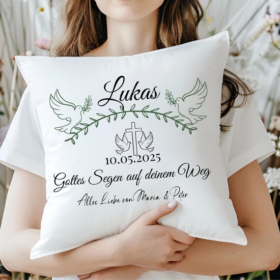 Konfirmation Geschenk Personalisiertes Geschenk für Kommunion Kissen Geschenk Jugendweihe Junge Kommunion Mädchen Geschenk Konfirmation