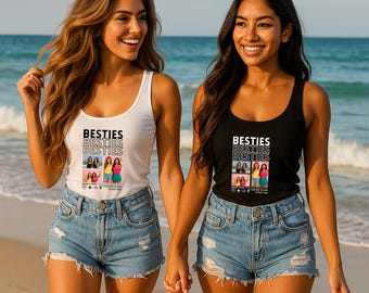 Personalisiertes Beste Freundin Geschenk Tank Top mit Foto Freundschaft T-Shirt  Freundin Beste Schwester Geschenkidee Beste Freundin Shirt