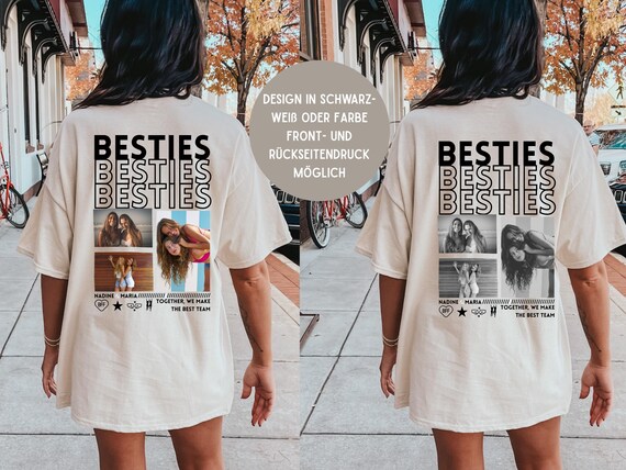 Personalisiertes Beste Freundin Geschenk T-Shirt mit Foto Freundschaft T-Shirt  Freundin Beste Schwester Geschenkidee Beste Freundin Shirt