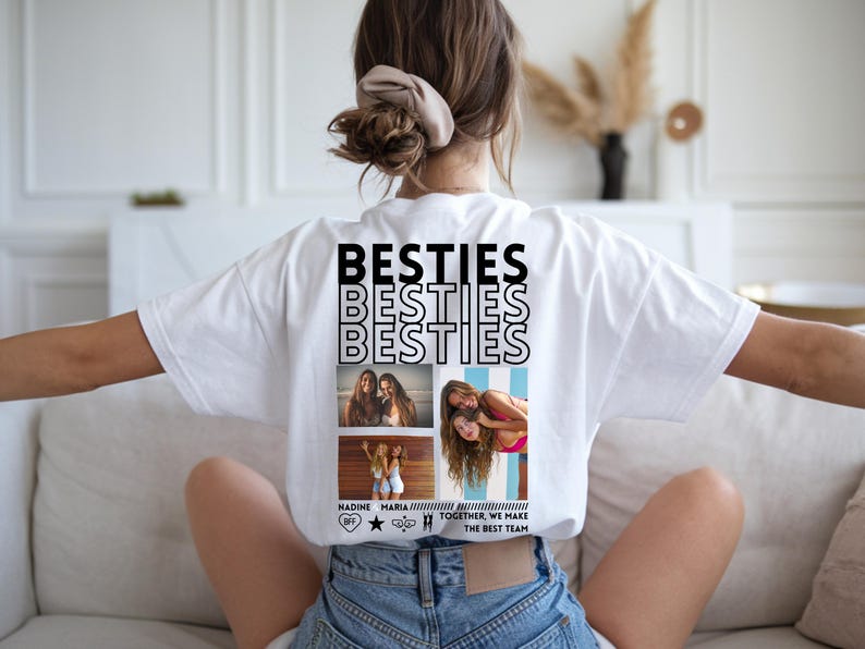 Personalisiertes Beste Freundin Geschenk T-Shirt mit Foto Freundschaft T-Shirt Freundin Beste Schwester Geschenkidee Beste Freundin Shirt image 5
