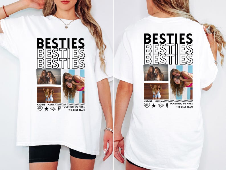 Personalisiertes Beste Freundin Geschenk T-Shirt mit Foto Freundschaft T-Shirt Freundin Beste Schwester Geschenkidee Beste Freundin Shirt image 7