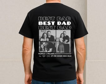 Vatertag Geschenk Bester Papa Shirt Geschenk Vatertag mit Foto – Papa T-Shirt – Geschenk zum Geburtstag Papa Shirt mit Bild personalisiert