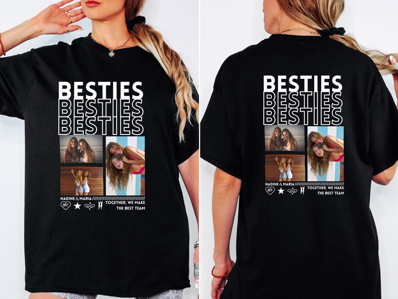 Personalisiertes Beste Freundin Geschenk T-Shirt mit Foto Freundschaft T-Shirt Freundin Beste Schwester Geschenkidee Beste Freundin Shirt image 6