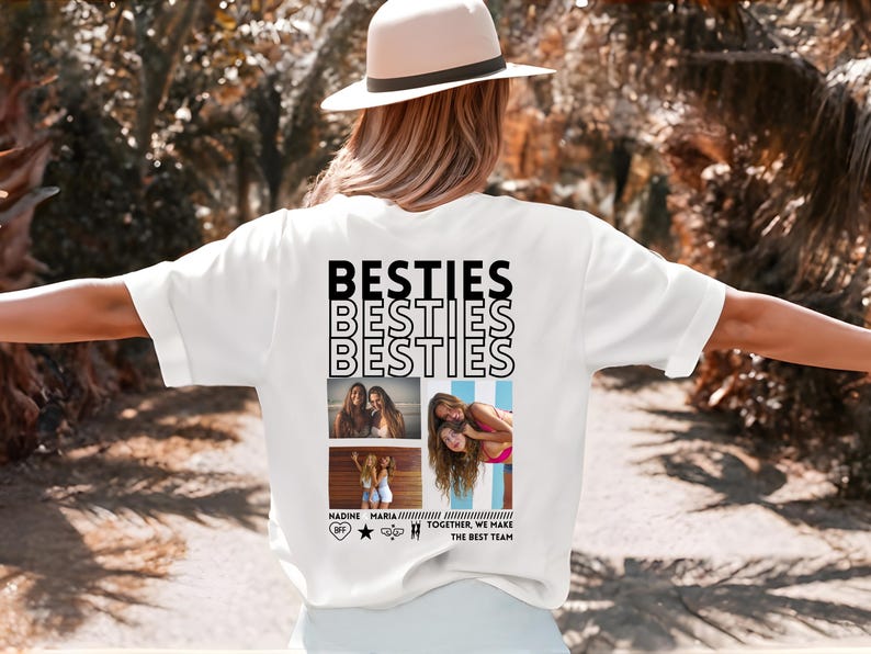 Personalisiertes Beste Freundin Geschenk T-Shirt mit Foto Freundschaft T-Shirt Freundin Beste Schwester Geschenkidee Beste Freundin Shirt image 2