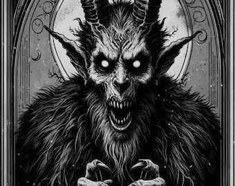 Engraved Slate Krampus wall hanging