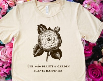 Garden Shirt, Peony Flower, Vintage Garden, Gardener Gift, Garden Plant Lover, Vegetable Garden, Mothers Day Gift Idea,