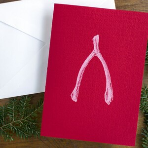 Carte de Thanksgiving moderne - Noël en triangle - rouge écarlate et blanc - cartes de vœux minimalistes simples - typographie