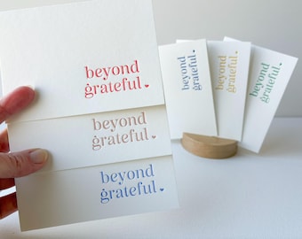 Rainbow Letterpress Card - Simple Gratitude - Spring Colors - Cottagecore Thank You - Retro Palette - Everyday appreciation