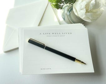 Memory Cards for Celebration of Life Service - Letterpress Keepsake - Funeral Guest Book Alternative