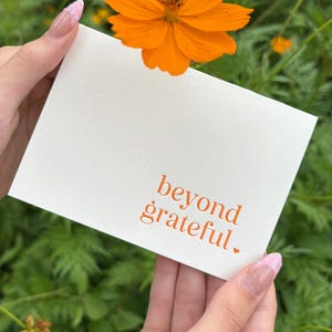Simple Thank You Cards for Wedding or Everyday - Beyond Grateful - Letterpress Printed