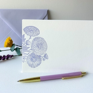 Cartes de correspondance vintage Flower Letterpress - Papeterie fine avec enveloppes - Fait main - Coffret cadeau - Gravure botanique - Chateaucore