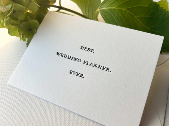 Best Wedding Planner Ever Thank You Card - Letterpress - Minimal Modern Aesthetic - Bridal Party Note Set - Wedding Day Card - Mini Thanks