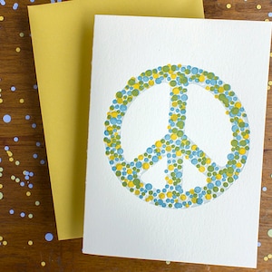 Signe de la paix des fêtes, cartes de Noël non religieuses, carte du Nouvel An - impression typographique