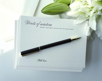 Advice Cards for Newlyweds - Words of Wisdom - Letterpress Keepsake - Wedding Guest Book Alternative