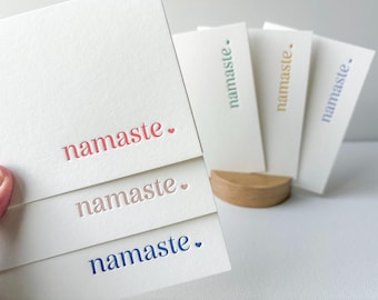 Modern Namaste Card - Send Peace - Yoga Studio Thank You - Gratitude - Get well - Friendship Note - Rainbow - Assorted Colors Set of Six