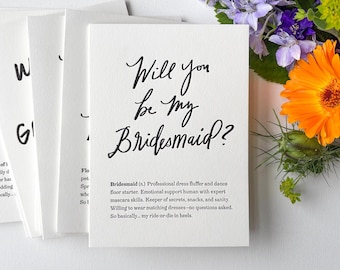 One-of-a-Kind Bridesmaid Proposal Card - Will you be my Ride or Die?
