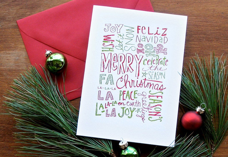 Lots 'O Christmas Greetings Letterpress Christmas Cards Hand-lettering image 1