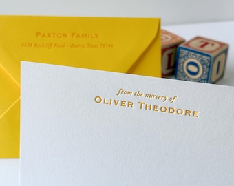 Personalized Baby Stationery - Letterpress Stationary - Shower Thank You Notes - Birth Announcements