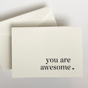 Awesome Letterpress Thank You Card You are awesome Simple Black and White Boxed Set of Six Letterpress Handmade image 3