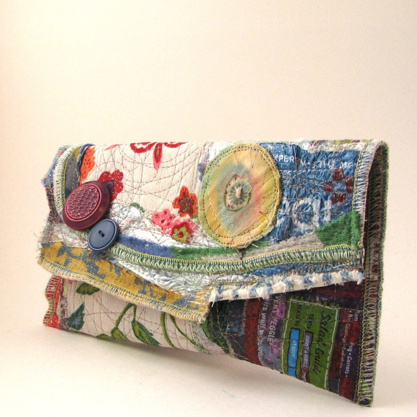 Upcycled Clutch Purse OOAK Garden-y Handmade