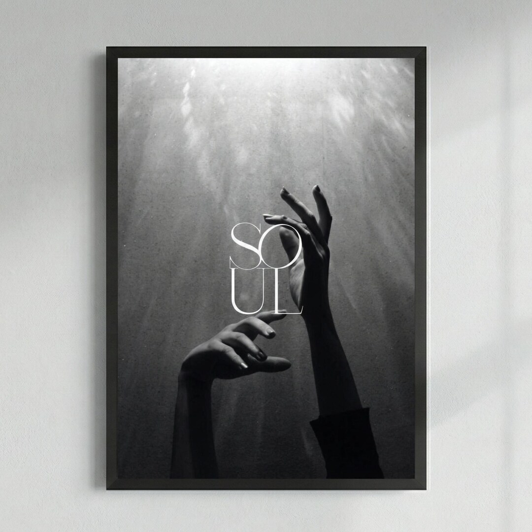Soul Printable Wall Art, Minimalist Spiritual Decor, Black and White ...