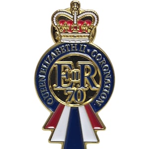 Queen Elizabeth II Coronation Enamel Pin Badge