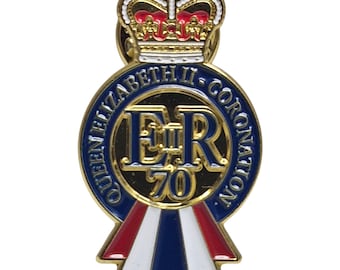 Queen Elizabeth II Coronation Enamel Pin Badge