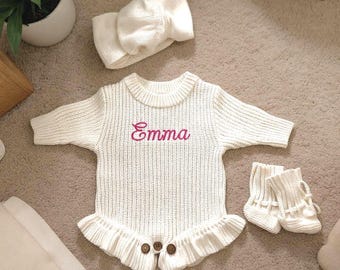 Mameluco de bebé de punto personalizado: Mameluco personalizado; Mameluco bordado
