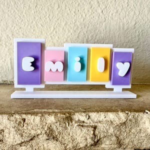Custom Nameplate Personalized and Fun Fonts for Kids Room and Desk Decor Custom Desk Sign Unique Custom Gift Kids Name Sign Pastel Colors
