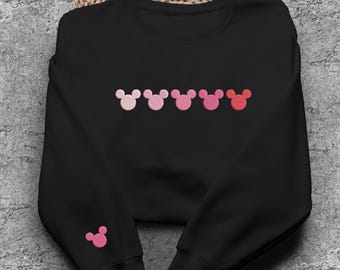 Mickey Mouse besticktes Sweatshirt Shirt Crewneck Shirt Geschenke für Liebhaber