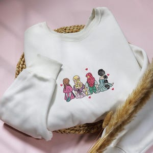 Princess Embroidered Shirt, Princess Dress Shirt, Magic Kingdom Shirt, Princess Shirt Embroidered Princess Squad Sweatshirt
