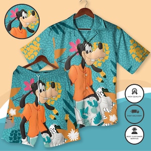 Goofy Dog Hawaiian Shirt, Goofy Movie Button Up Shirt Holiday, Dog Hawaiian Shirt Goofy Cartoon Movie 3D All Over Print Shirt