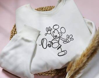 Sudadera bordada de Mickey Mouse desde 1928, sudadera de Mickey, camisa, camisa retro a juego para viajes familiares, regalos