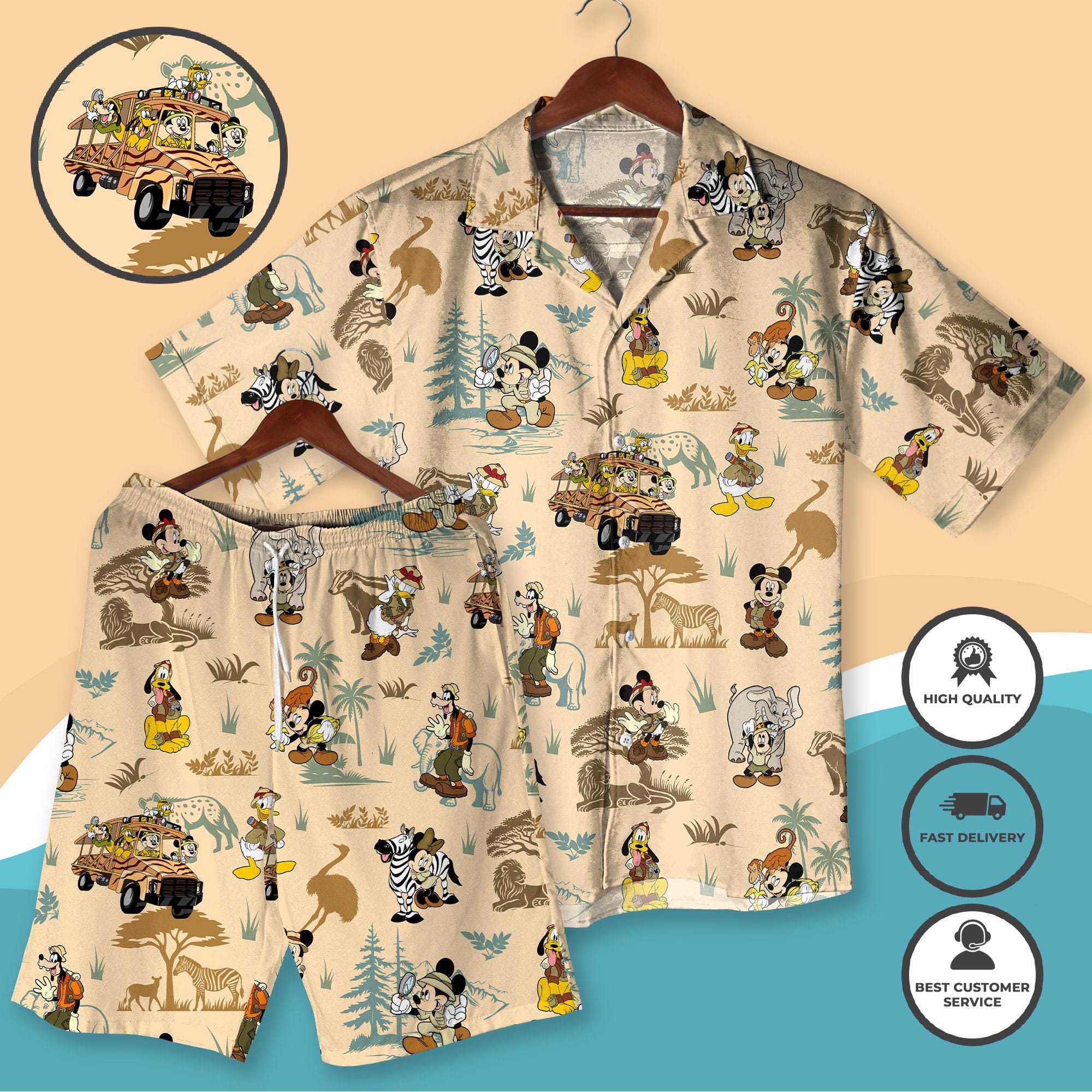 Discover Mickey and Friends Hawaiian Shirt and Short, Friends Shirt, Trip Vacation Shirt, Minnie Mouse Summer Hawaiian Summer Gift
