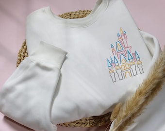 Sudadera con castillo bordado, camisa con castillo de Cenicienta bordado, camisa de princesa, regalos, camisa de viaje