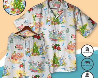 Tropical Christmas Hawaiian Shirt Beach Santa Holiday Outfit Funny Xmas Hawaiian Shirt Ocean Christmas Shirt Christmas Gifts Idea