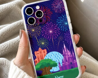 Personalized Castle Phone Case, Fantasy Princess Phone Case, Custom Name Phone Cover, Magical Theme Park Case, iphone Samsung Glass Case