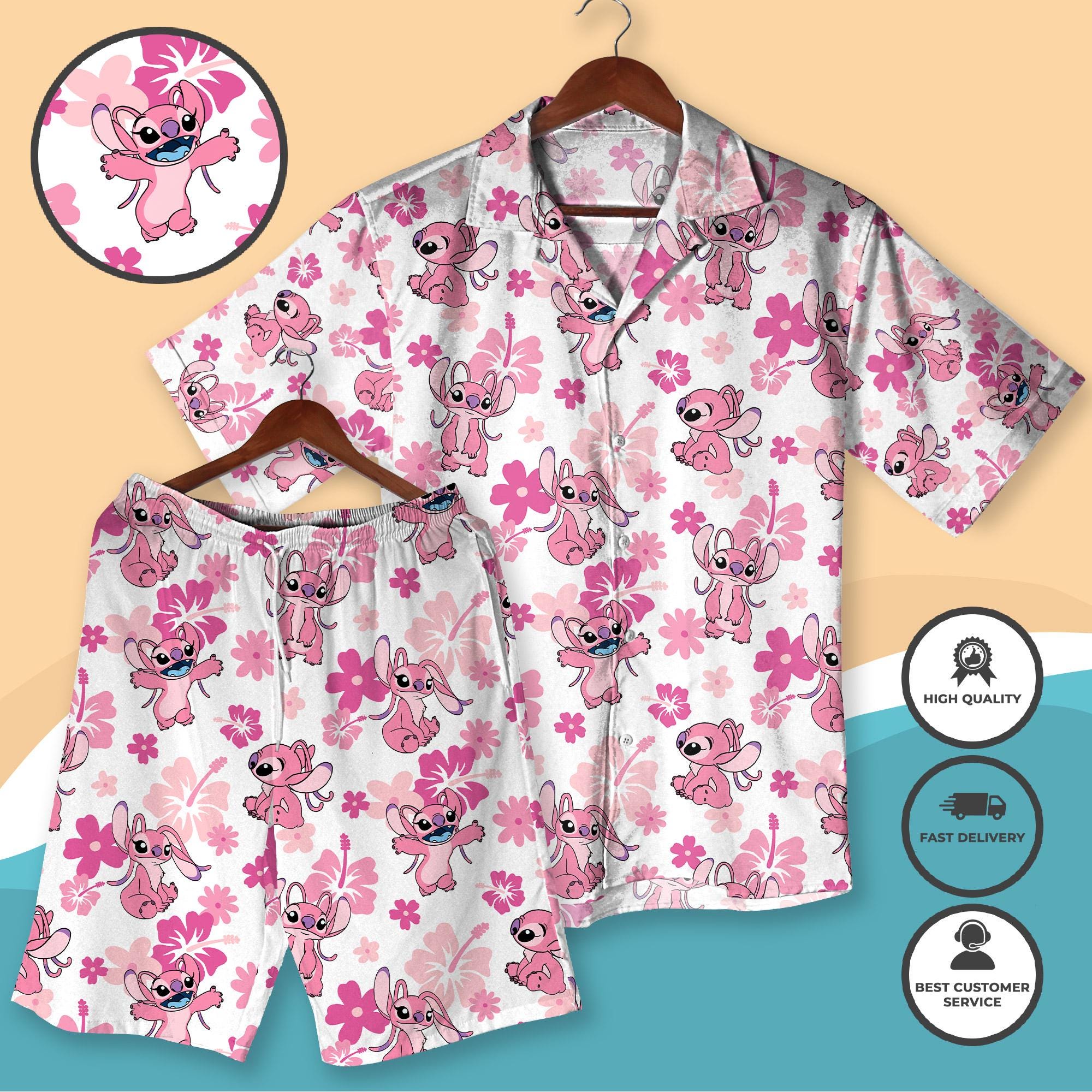 Discover Cute Stitch Hawaiian Shirt and Short, Lilo Stitch Tropical Outfit, Summer Beach Vacation Gift