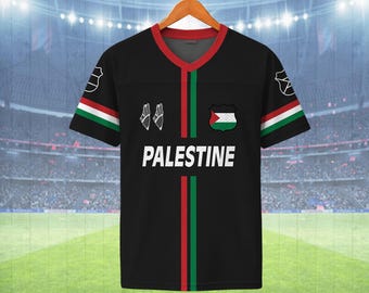 Palestine Football Jersey, Free Palestine Soccer Shirt, Keffiyeh Pattern Jersey, Palestine Flag Jersey, Custom Name Number Futbol Shirt