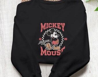 Custom Couple Matching Disney Embroidered Sweatshirt, Disney 1928 Sweatshirt, Disney Mickey Sweatshirt, Minnie Cupid Sweatshirt Gifts